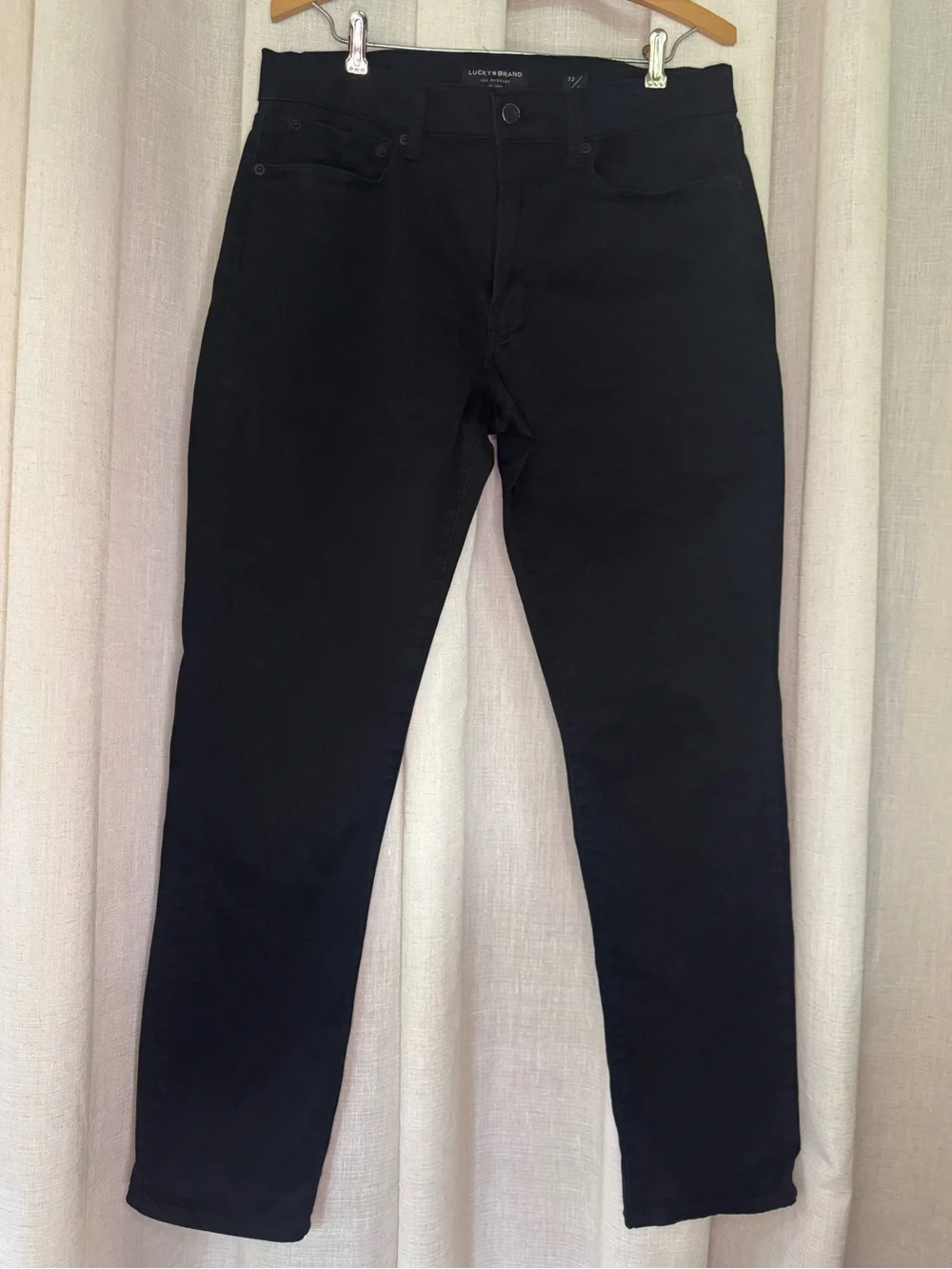 Lucky Brand 121 Slim‎ Straight Mens Jeans Sateen Black Size 32x32 Denim Pants